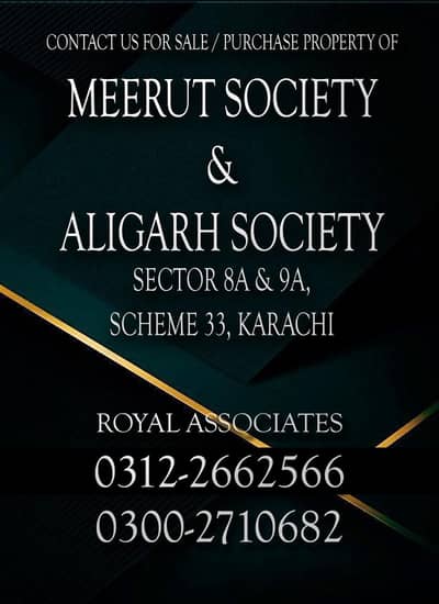 600 SQY PLOT- MEERUT SOCIETY SECTOR 8/A, SCHEME 33, KARACHI