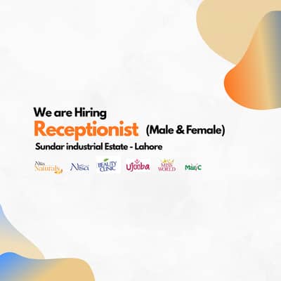 Hiring Receptionist - Sundar Industrial Estate Lahore (Male & Female)