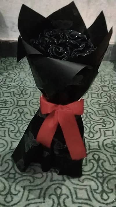 Handmade black Glitter Flower Boquet /   Luxury Gift Decoration