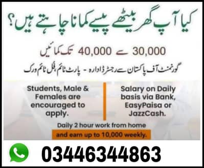 online job available in Pakistan, online earning,part time job