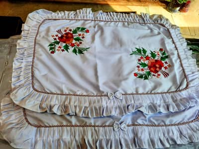 White Sarhanay ke Covers (2 Piece Set)