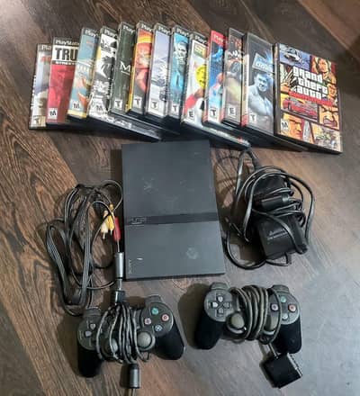Slim Playstation 2  with 2 controllers
