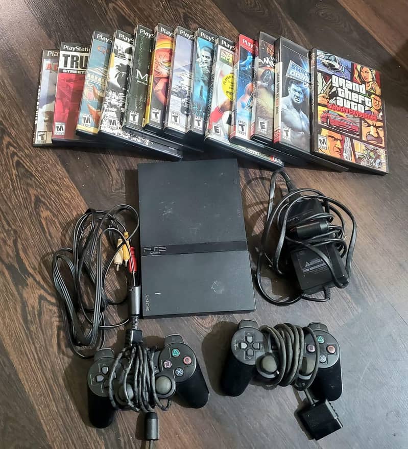 Slim Playstation 2 with 2 controllers US variant Bundle package ...