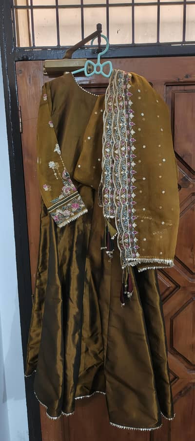 3 pc silk and organza frock