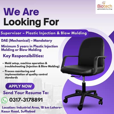 Supervisor – Plastic Injection & Blow Molding