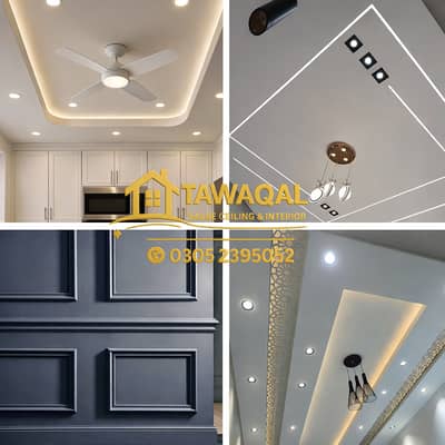 False ceiling, Gypsum ceilin, WPC wall Panels, wall moulding Wallpape