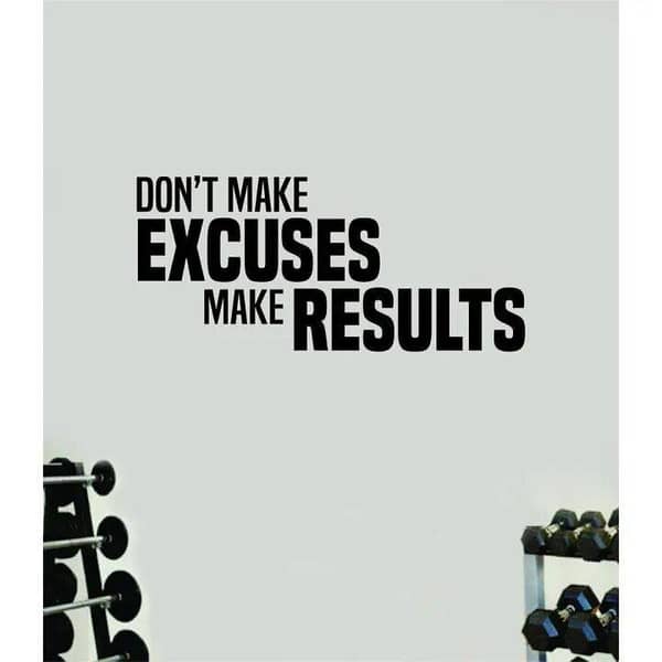 Size: 2 x 1 Feet – Don't Make Excuses, Make Results Motivational Wall Sticker (Self-Adhesive, Black)