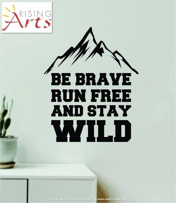 Rising Arts Wall Sticker 1 x 1 Feet – Black, for Boys, Girls, Travel, Adventure, Home and Office Decor
