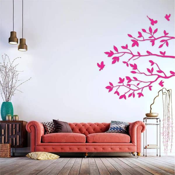 Tree Branch with Birds Stencil Used for Wall Painting Scrapbook Coloring Embossing Album Decorative Template. ID #496