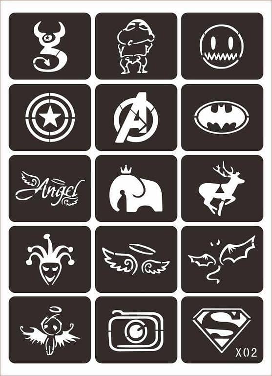 Logo Tattoo 15 Stickers Waterproof for Boys & Girls | Mehndi Style Temporary Tattoo Set | Aizal Collection