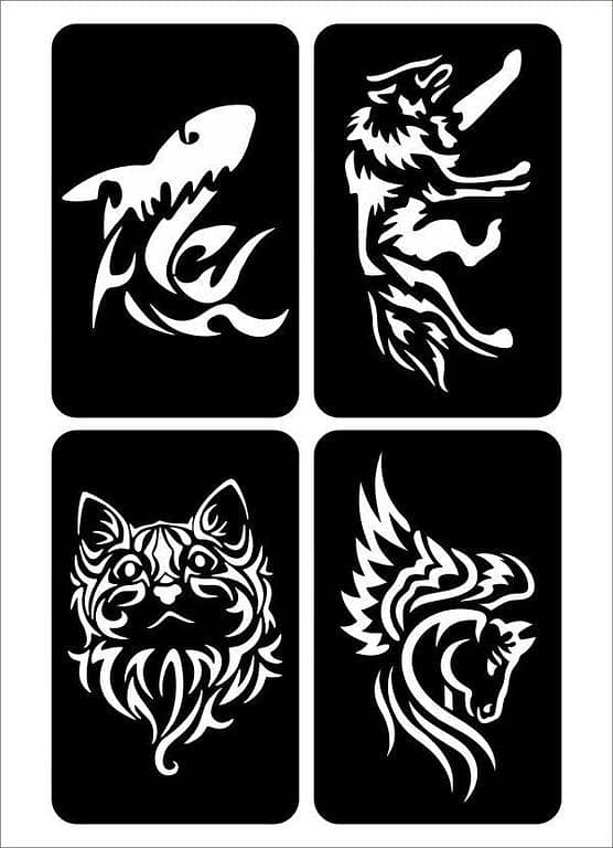 Animals Tattoo Stickers Waterproof Set by Aizal Collection