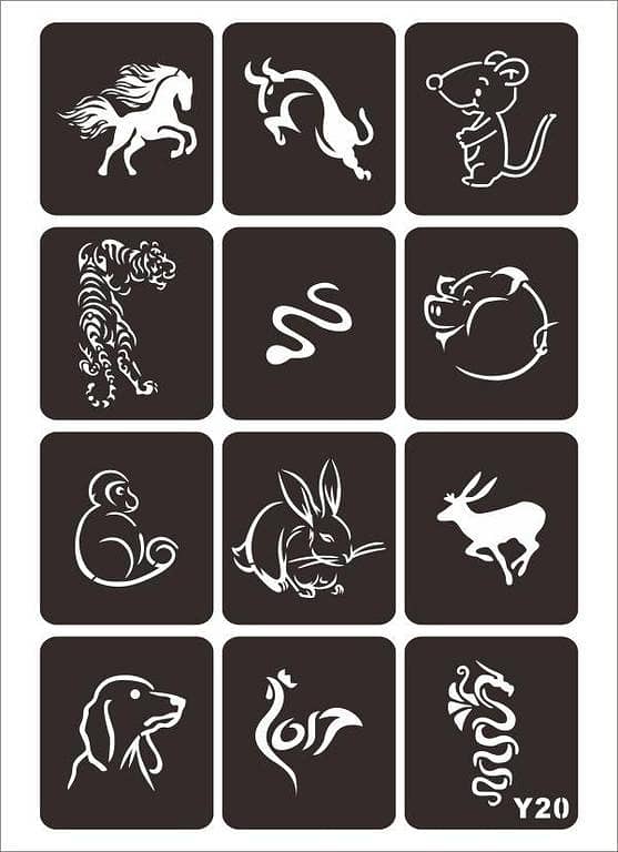 Animals Tattoo Stickers Waterproof Set by Aizal Collection