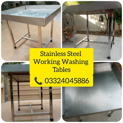 "WORKING COMMERCIAL TABLES/ STEEL/ HOTEL/ RESTAURANT/ WASHING/ FOOD"