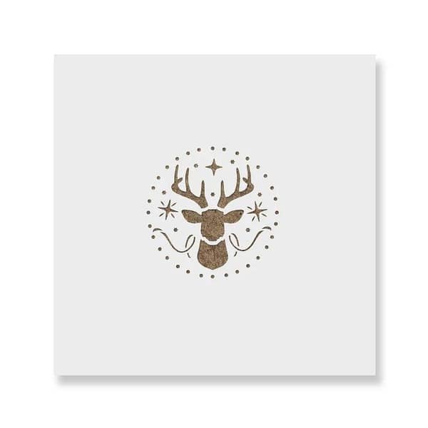 Starry Buck Christmas Ornament Stencil by Aizal | Wall Stencil, Custom Size Available, 18 x 18