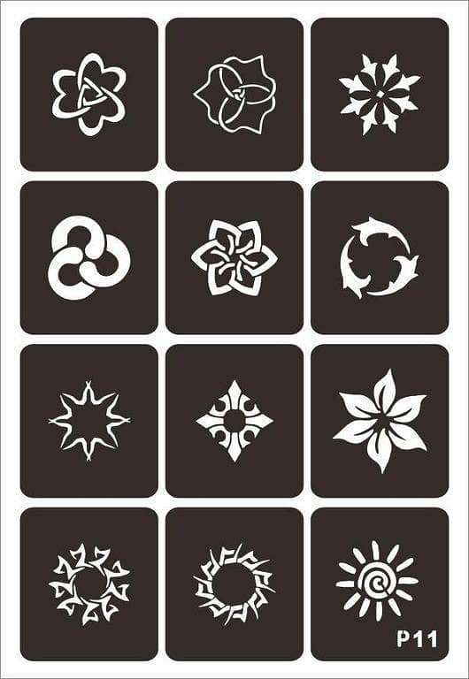 Totem Tattoo 12 Stickers Waterproof for Kids | Mehndi Style Tribal Temporary Tattoos – Aizal Collection