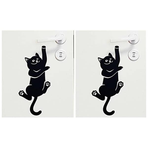Pack of 2 Cat Wall Sticker for Door Handles, Light Switches, and Sockets – 6 x 12 inches