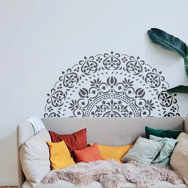 Floral Reusable Stencil for Canvas and Walls, ID#02
