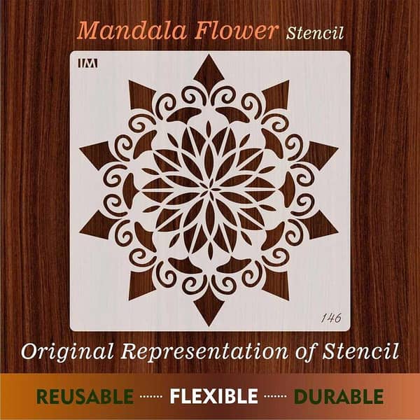 Mandala Flower Reusable Stencil for Canvas and Wall Painting – ID#146