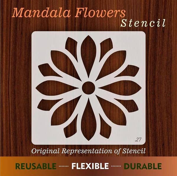 Mandala Flower Reusable Stencil for Canvas and Wall Painting – ID#27