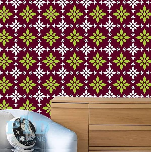 Imposing Damask Wall Design Stencil – 24x24 Inch Reusable Template by Aizal Collection