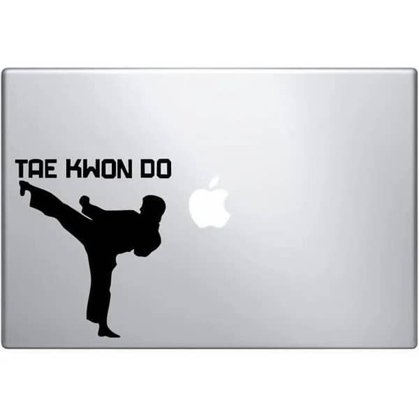 Rising Arts-0.6 x 0.6 Inches;Taek won do player Laptop Sticker Vinyl Decal Cool Design laptop Skin - Black