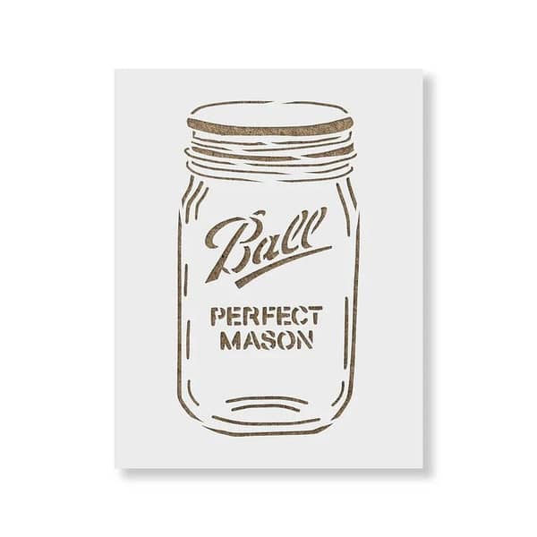 Mason Jar Stencil – Kitchen Jar & Ball Jar Design by Aizal Collection, 18 x 18