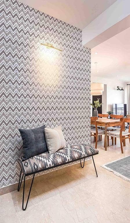 Artistic Chevron Wall Stencil by WallDesign – 14x20 Inch Reusable Stencil Sheet for Wall Painting (Aizal Collection) – Custom Size Available
