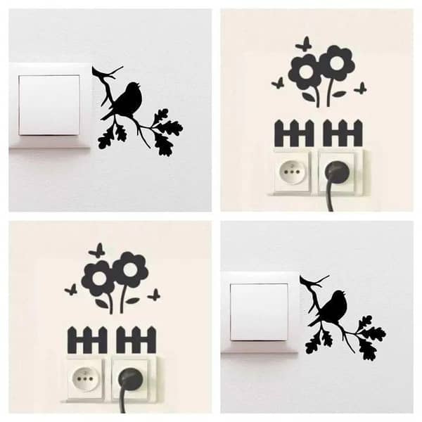 Switchboard Stickers: Pack of 4 Vinyl Wall Decals for Home Decoration
