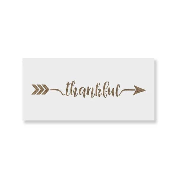 Thankful Arrow Stencil by Aizal collection – 18 x 18 cm