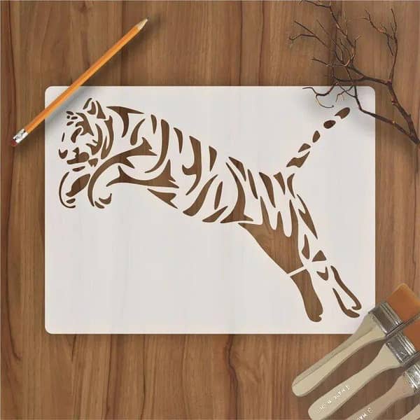 Tiger Reusable Stencil for Wall Painting, Album Crafts, and Canvas – DIY Home Decor