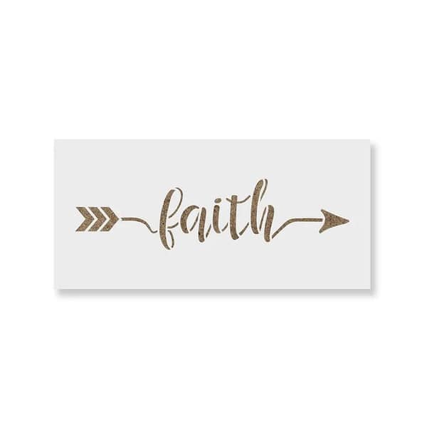 Faith Arrow Stencil | Aizal Collection | Stencil for Wall, Custom Size Available (18 x 18)