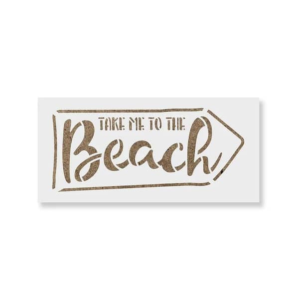 To The Beach Stencil - Aizal collection, Wall Stencil for Custom Sizes (18 x 18)