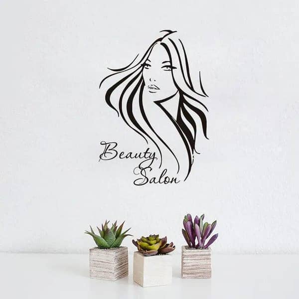 Rising Arts Vinyl Wall Sticker 2 x 1.5 ft – Pretty Girl Theme for Girls’ Room, Office or Living Space (Black) – Customizable