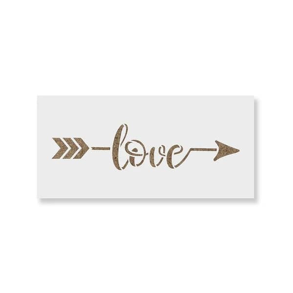 Love Arrow Stencil by Aizal Collection, 18 x 18 cm