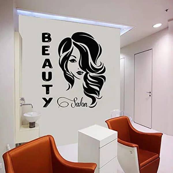 Stylish Lady Beauty Salon Wall Decal - Self-Adhesive 2.5 x 2 ft, Black