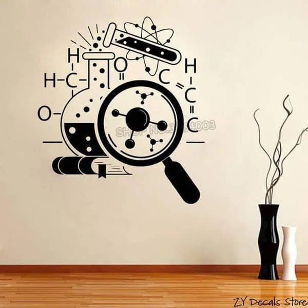 2 x 2 ft Science Lab Chemistry Kids Wall Sticker – Black