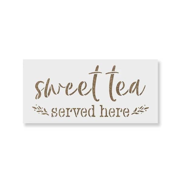 Sweet Tea Served Here Stencil — Aizal collection, wall stencil, custom size (18 x 18)