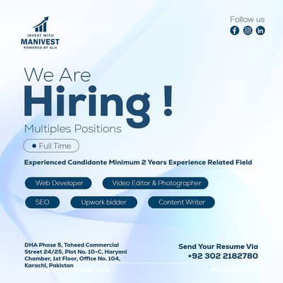we are hiring male/female