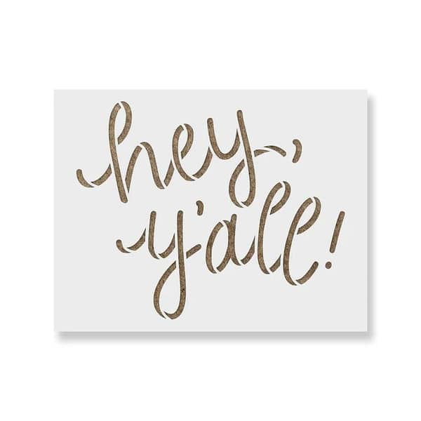 Hey Y'all Stencil by Aizal Collection, 18 x 18