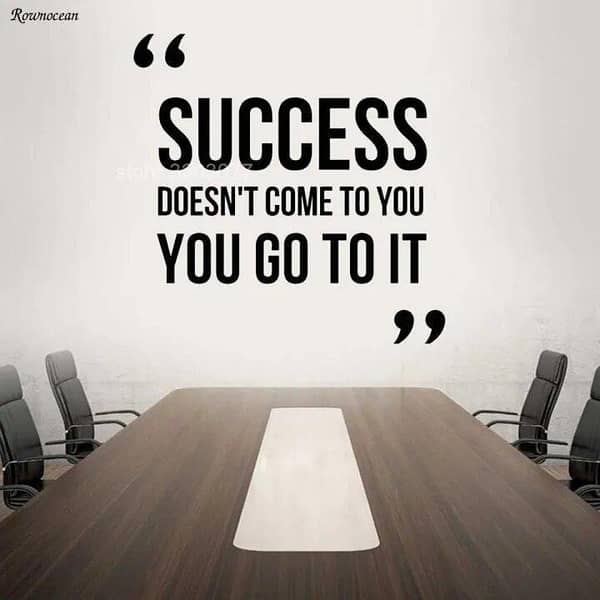 Rising Arts Motivational Wall Sticker, 2 x 1.5 ft, Success Doesn't Come to You, Black