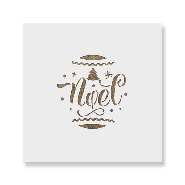 Noel Tree Christmas Ornament Stencil by Aizal collection, 18 x 18 cm (Custom sizes available)