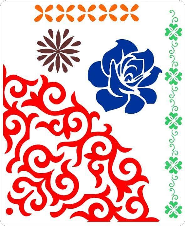 Rose Border Corner Reusable Stencil for Airbrush Painting and DIY Wall Art