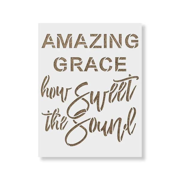 Amazing Grace Stencil by Aizal collection – Wall stencil, custom sizes available, 18 x 18