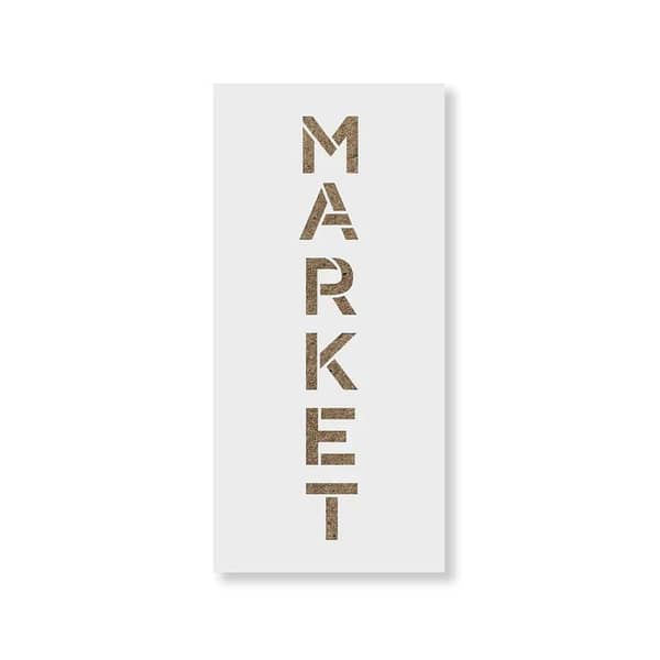 Vertical Sign Market Stencil | Aizal collection | Custom size available | 18 x 18