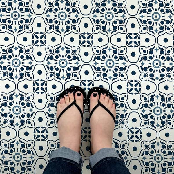 Amelia Geometric Floor Tile Stencil – 16x16 Brick Pattern by Aizal Collection