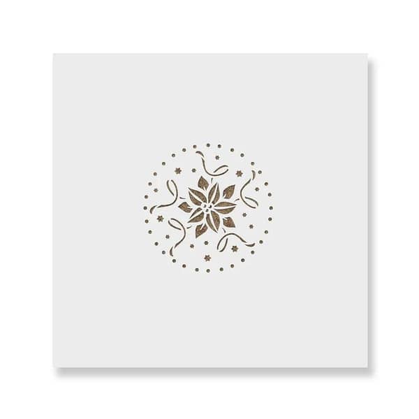 Flower Christmas Ornament Stencil – Aizal collection, Wall or Canvas Stencil (Size 18 x 18), Custom Sizes Available