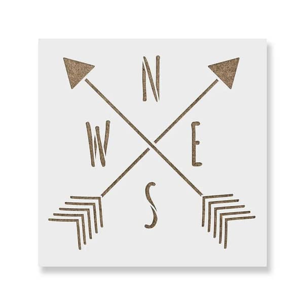 Arrow Compass Stencil | Aizal collection, 18 x 18 cm