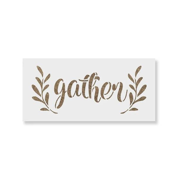 Gather Laurels Stencil by Aizal collection – Wall stencil, custom size available, 18 x 18