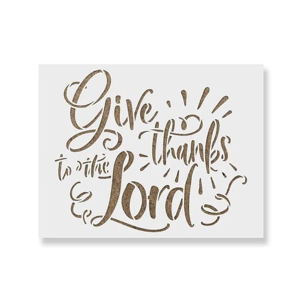 Give Thanks to The Lord Stencil by Aizal Collection – 18 x 18 cm