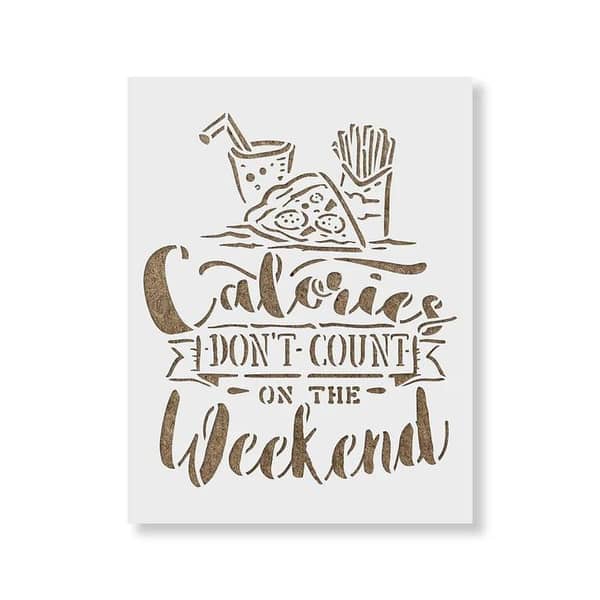 Calories Dont Count Stencil | Aizal collection | Stencil for wall | Custom size available | 18 x 18